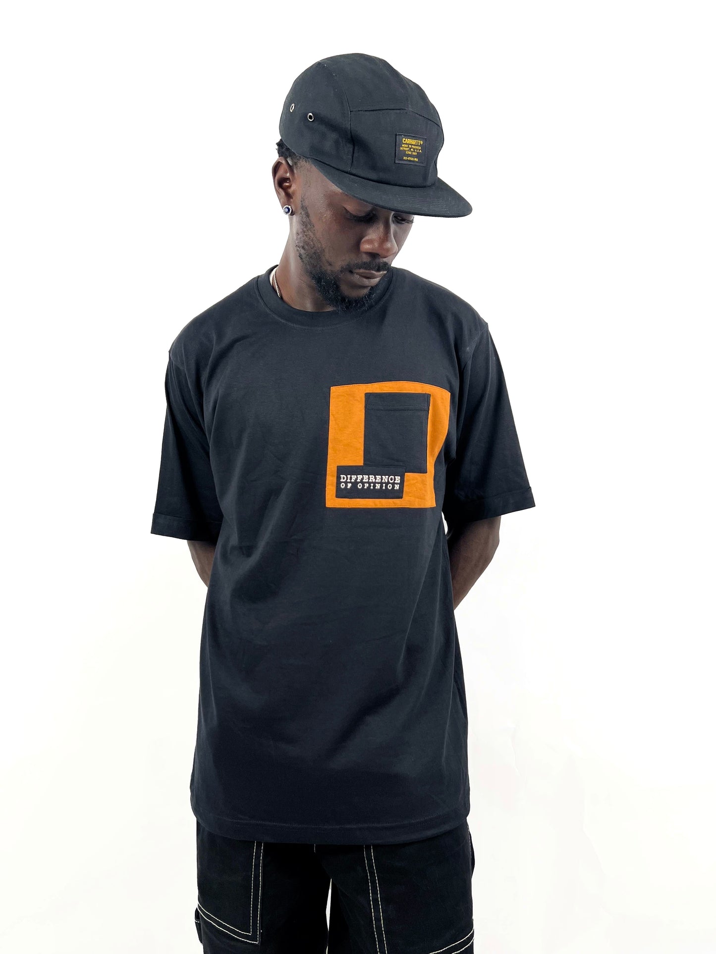 Difference of Opinion Oversized pocket patch T-shirt in black