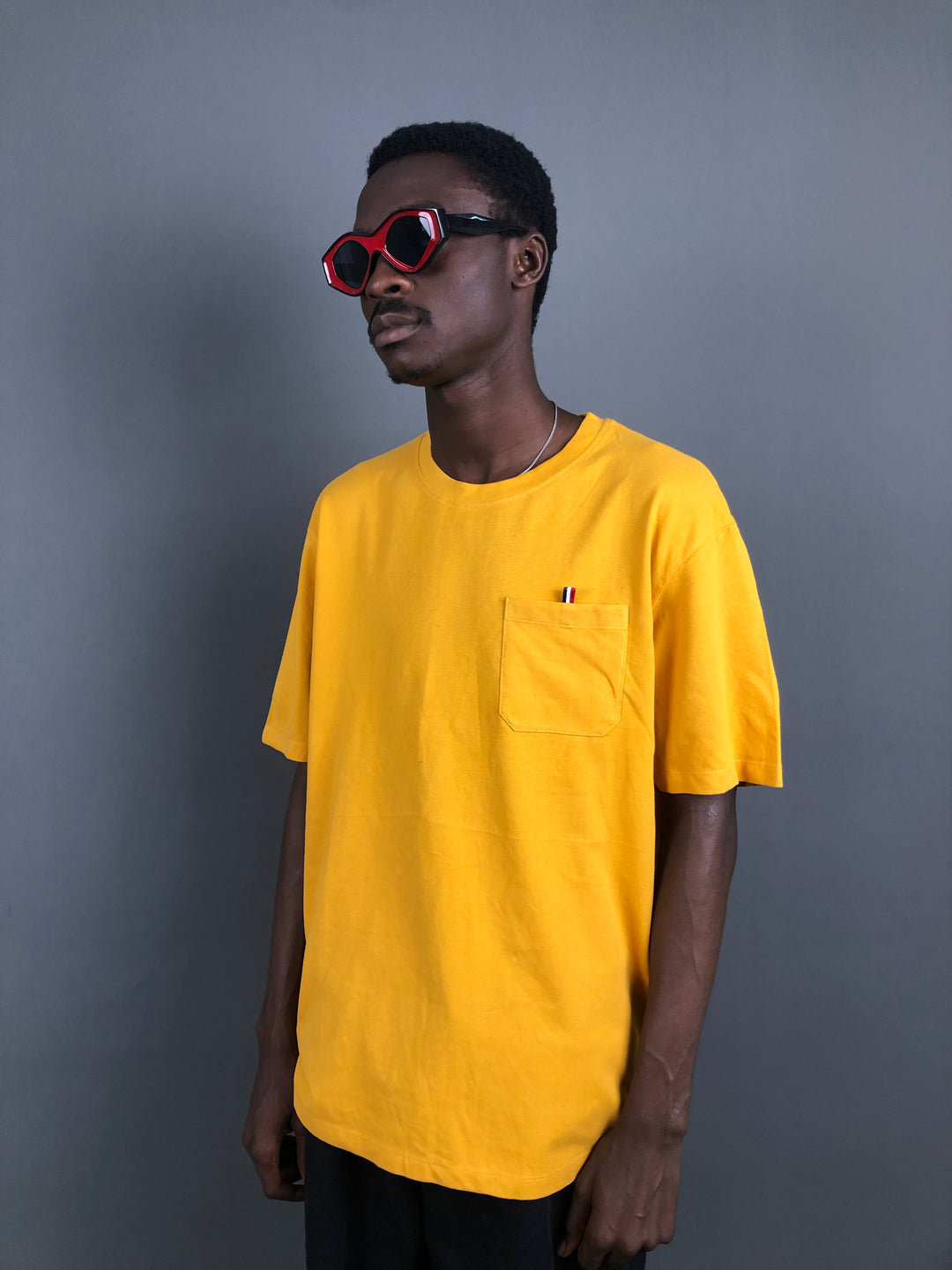 micro flag t-shirt in mustard