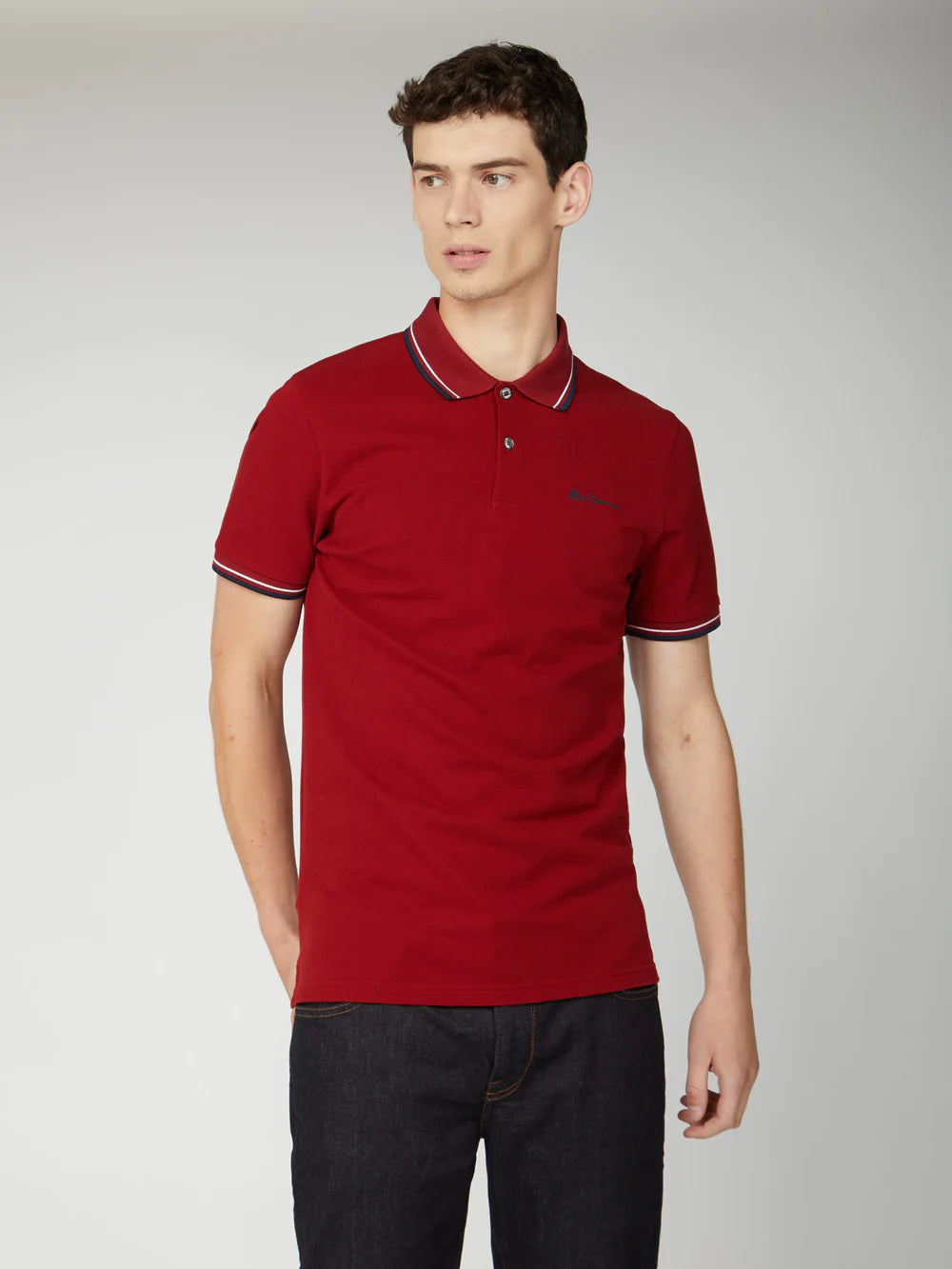 Ben Sherman polo shirt with tipping in red