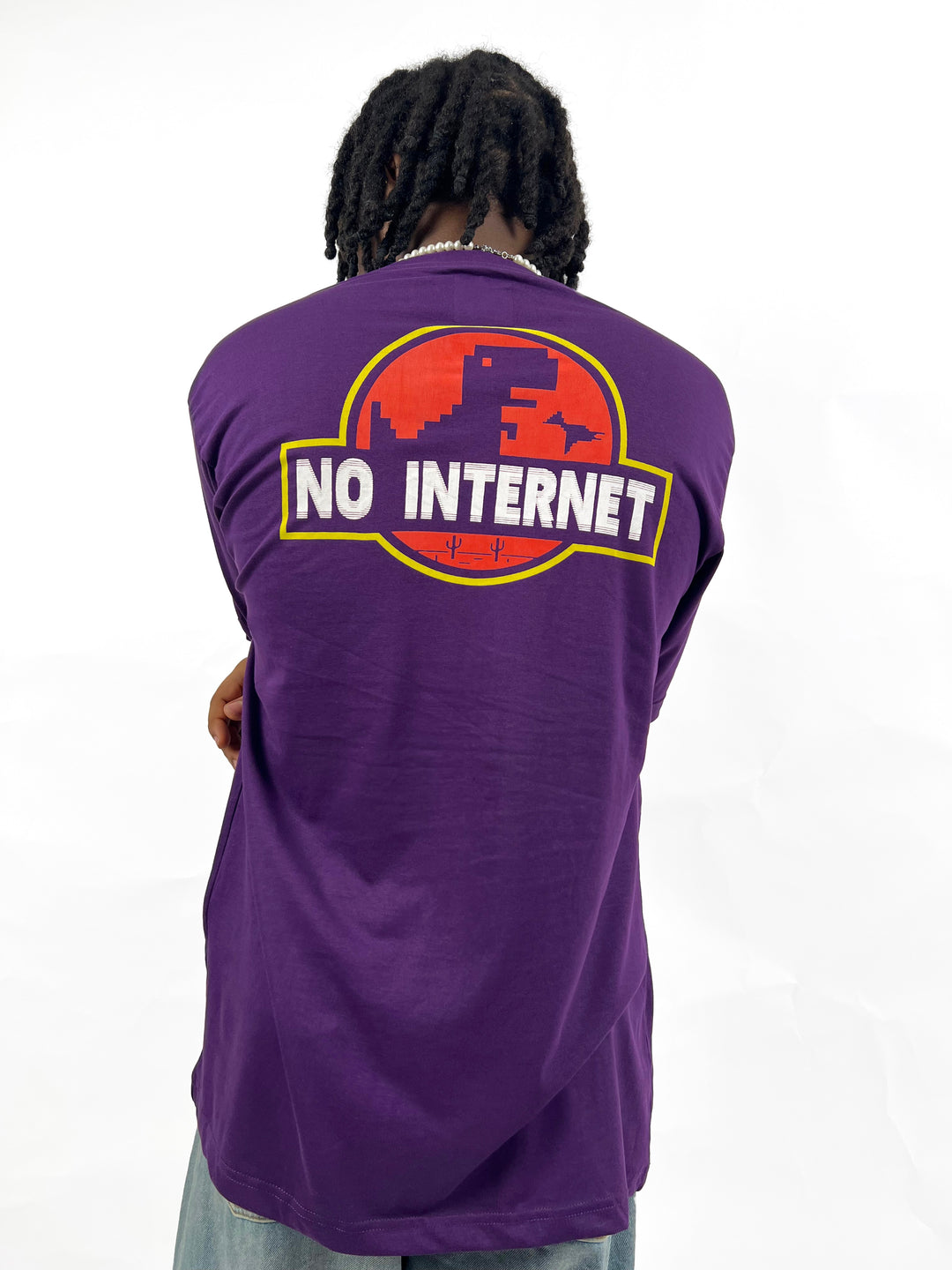 Difference of Opinion Extreme Oversized No internet Backprint T-shirt in purple