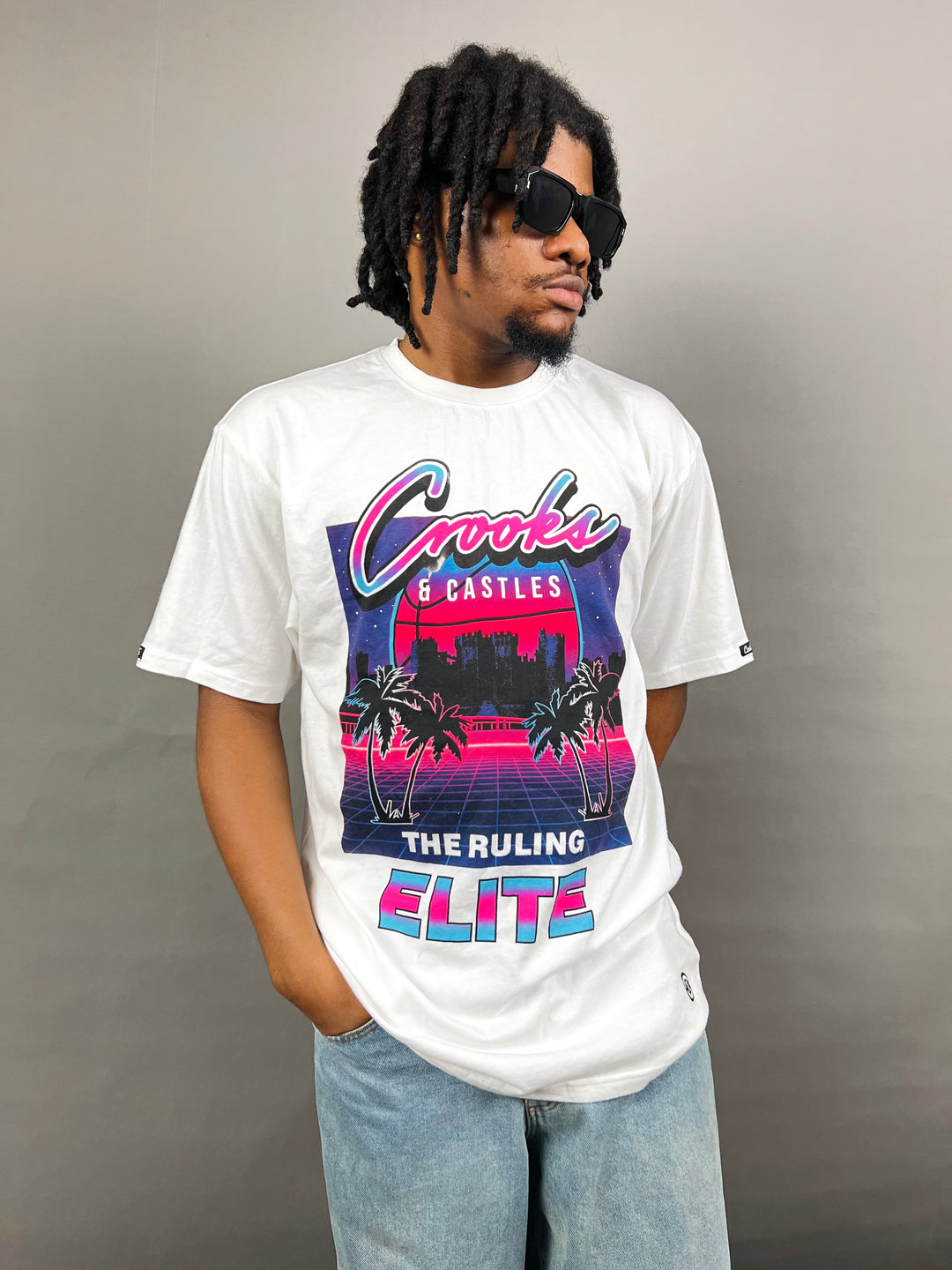 Crooks & Castles Elite T-shirt in white