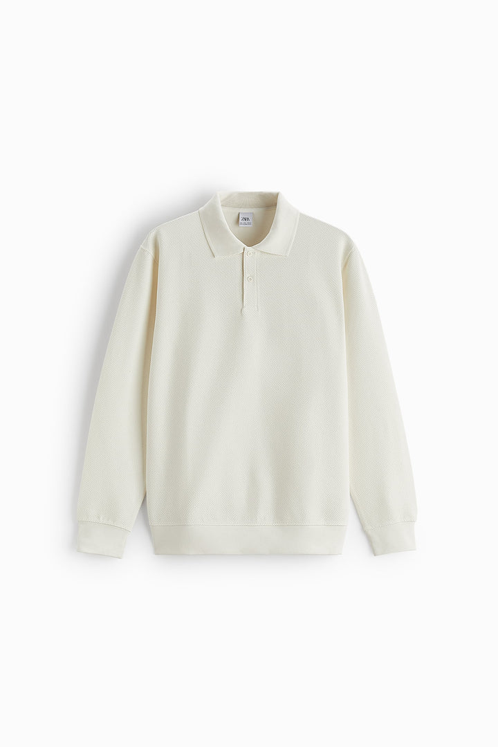 Zara Contrast Polo Sweatshirt