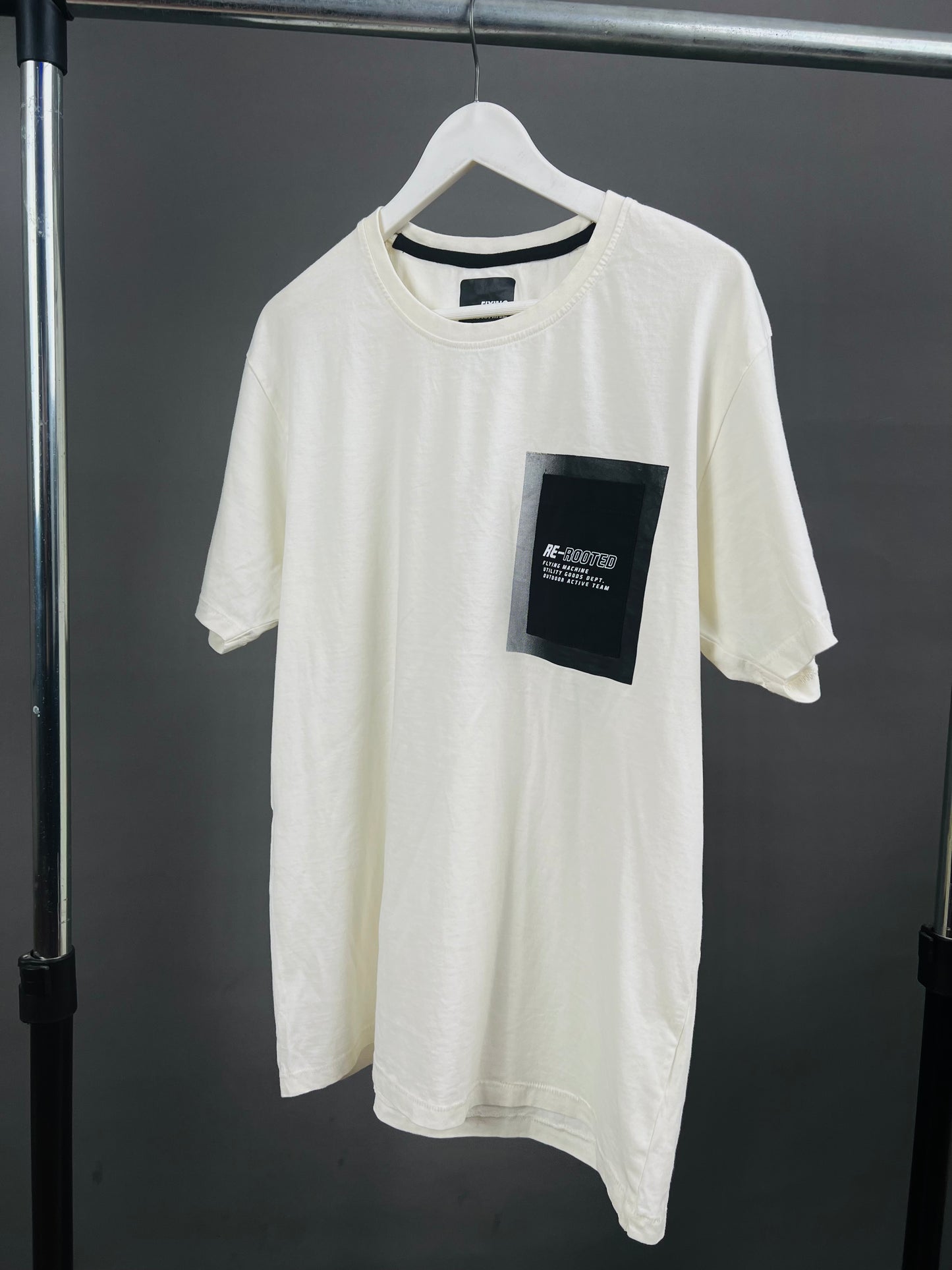 Flying Machine Re-rooted print T-shirt in off white