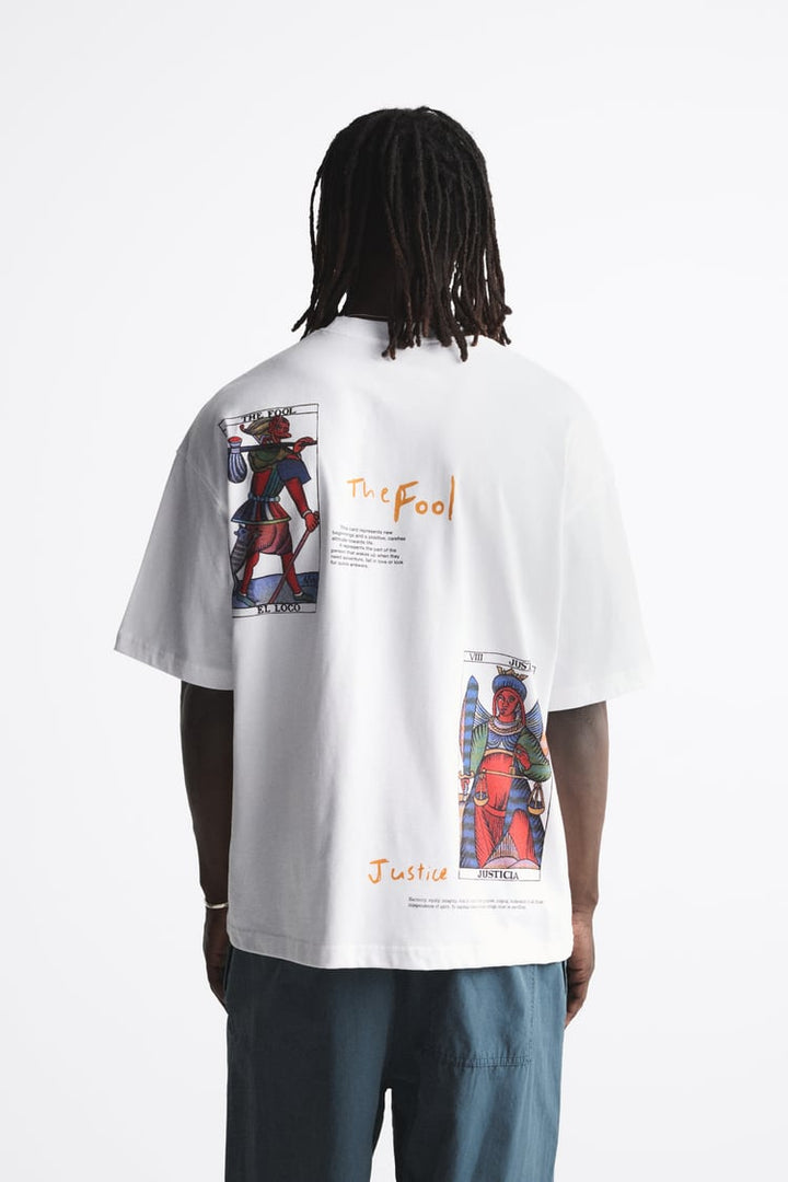 ZARA TAROT © NAIPES HERACLIO FOURNIER T-SHIRT IN WHITE