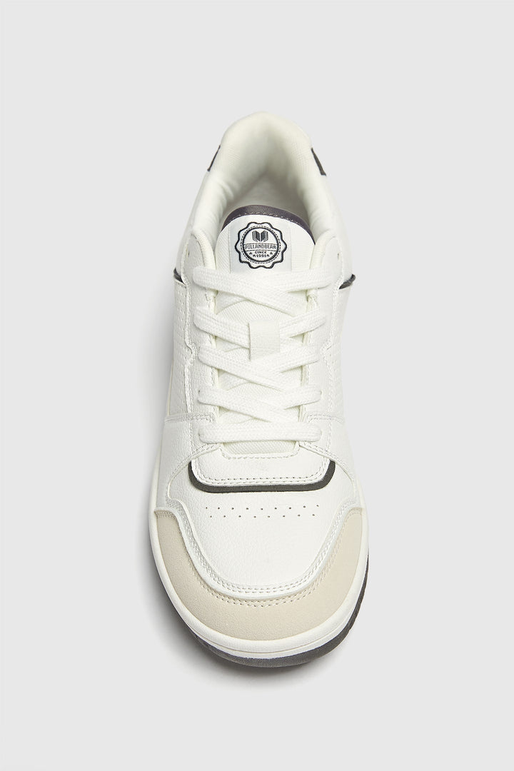 Pull&Bear retro casual trainers in white