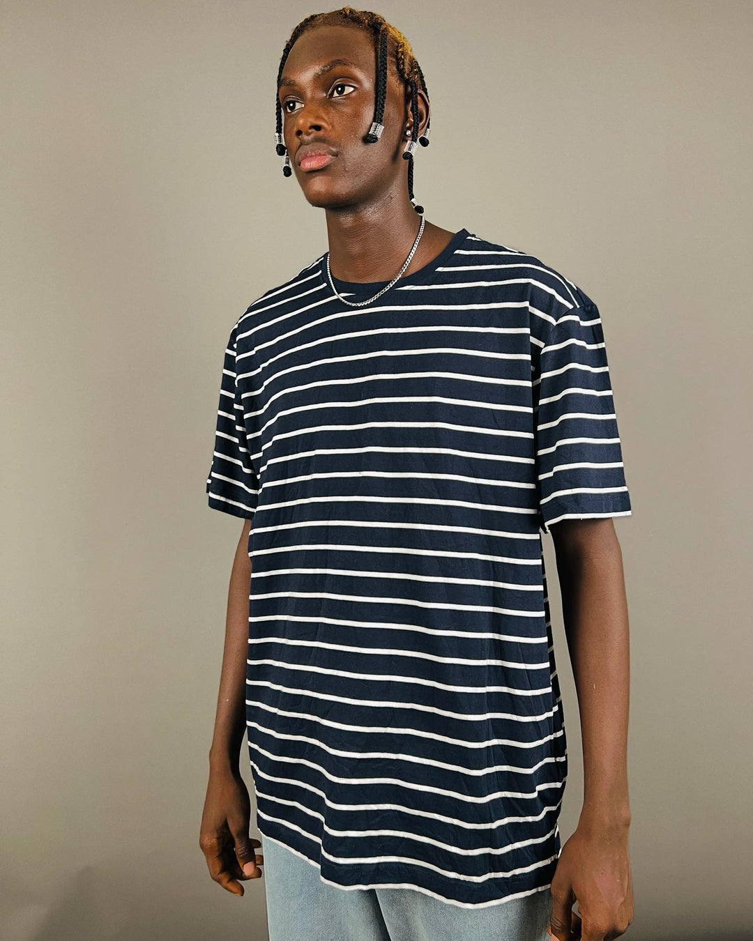 Cap Horn Striped T-shirt in navy