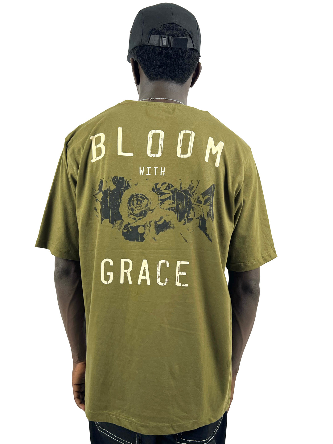 Dillinger Oversized Bloom with Grace Backprint T-shirt in khaki green