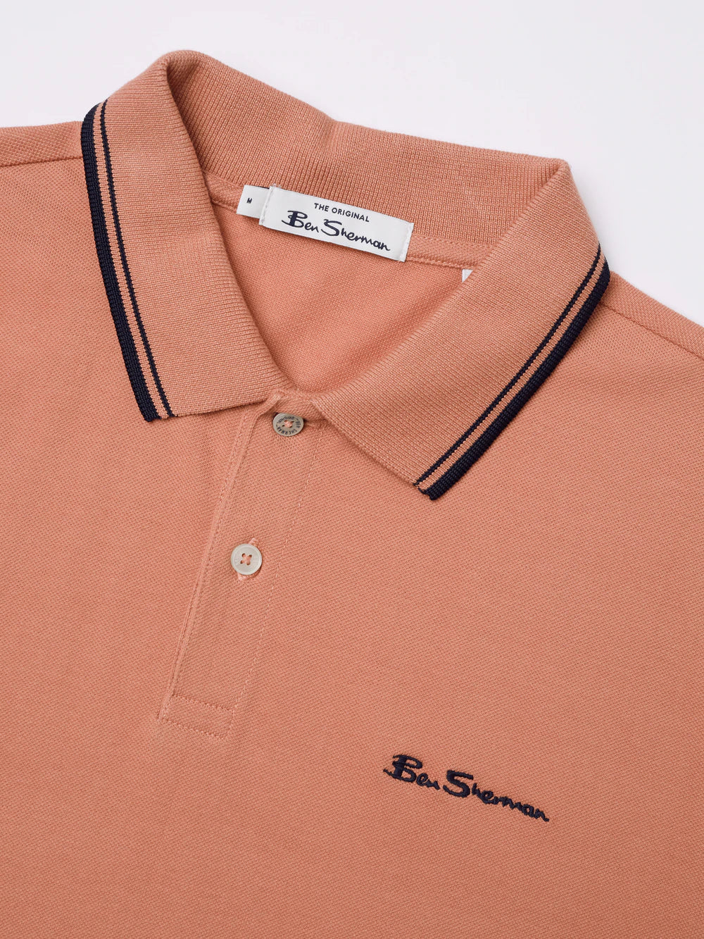 Ben Sherman polo shirt with tipping in pink