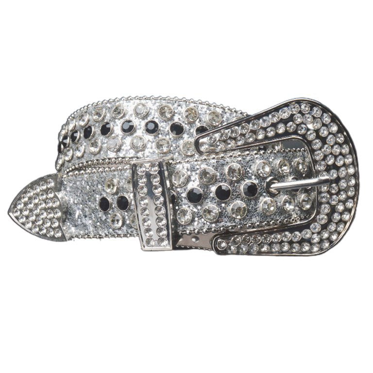 Rhinestone Diamond Studded belt in silver