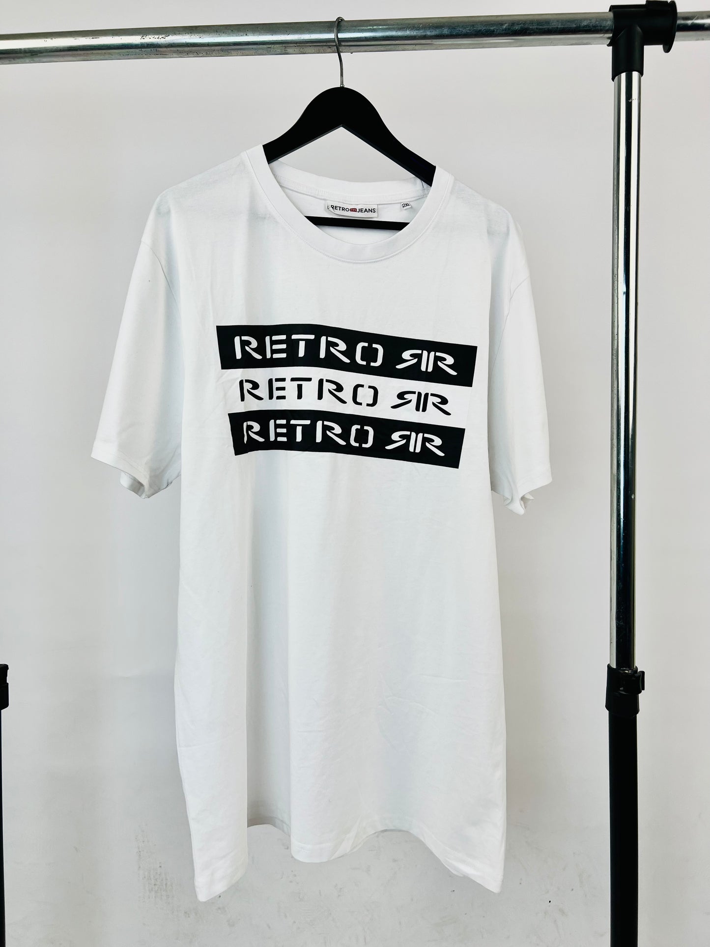 Retro Jeans Print T-shirt in white