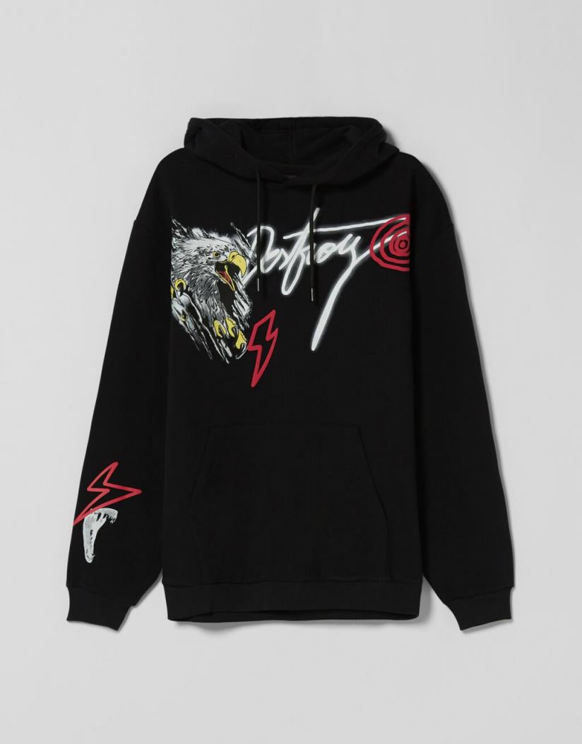 Bershka best sale graffiti hoodie