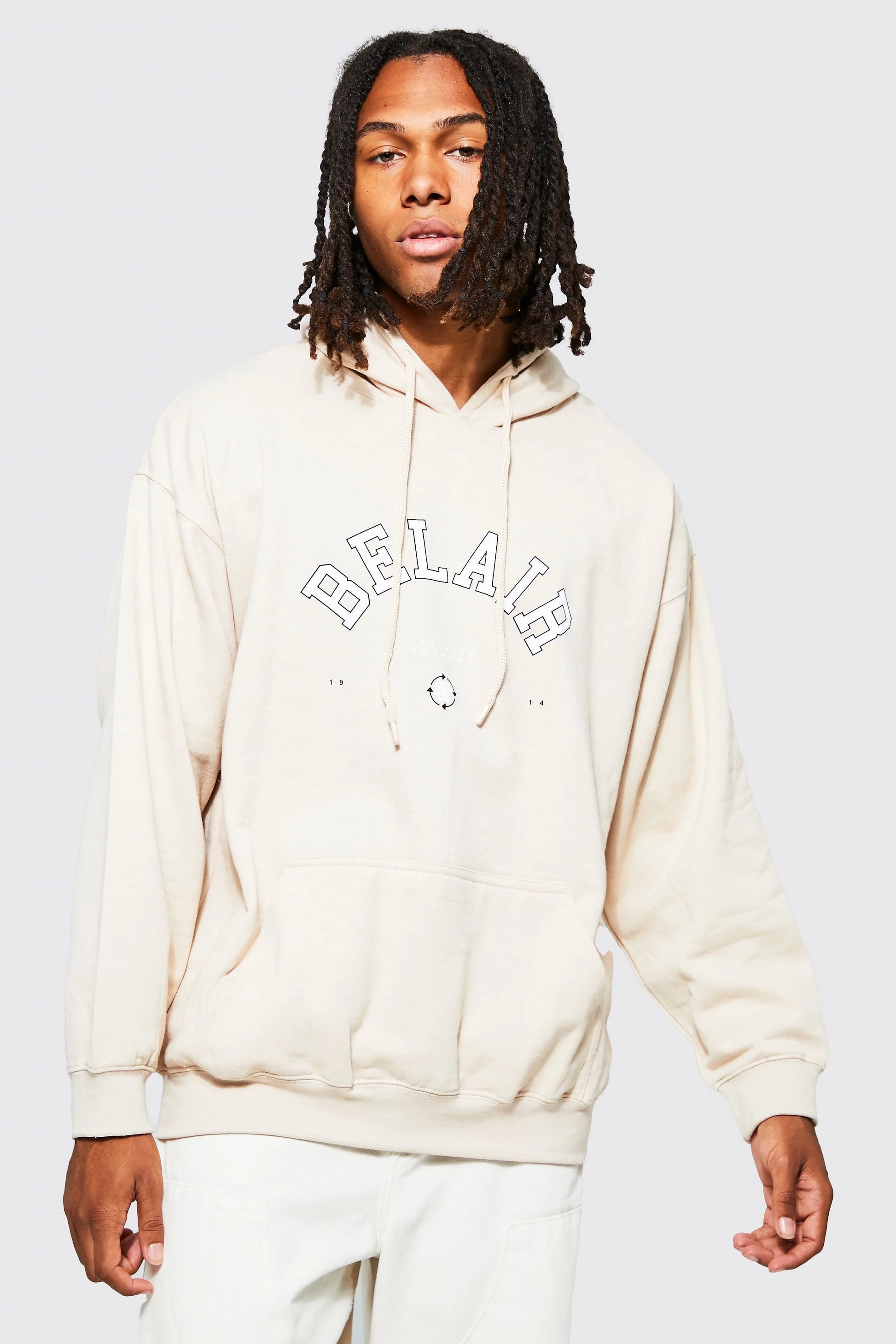 BOOHOOMAN OVERSIZED BELAIR VARSITY GRAPHIC HOODIE – Garmisland