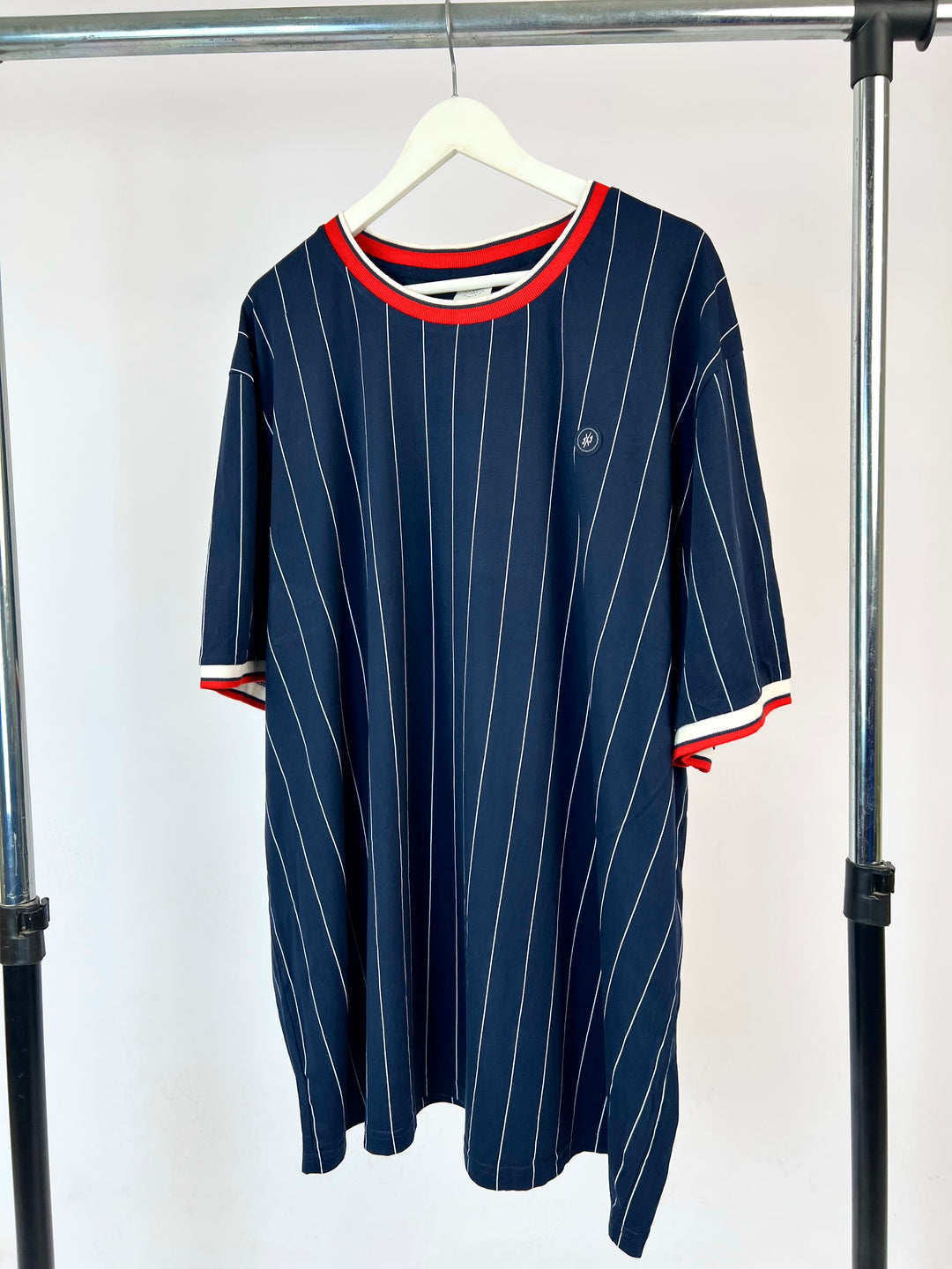 Jack&Jones Pinstriped Ringer T-shirt in navy