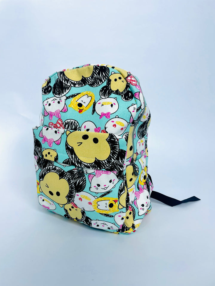 Cartoon Print Multicolour Backpack Bag