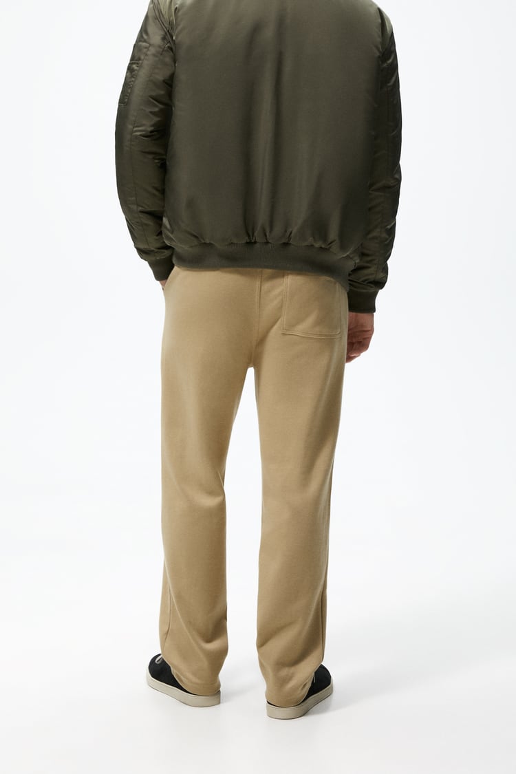 ZARA COMFORT JOGGER-WAIST TROUSERS CAMEL