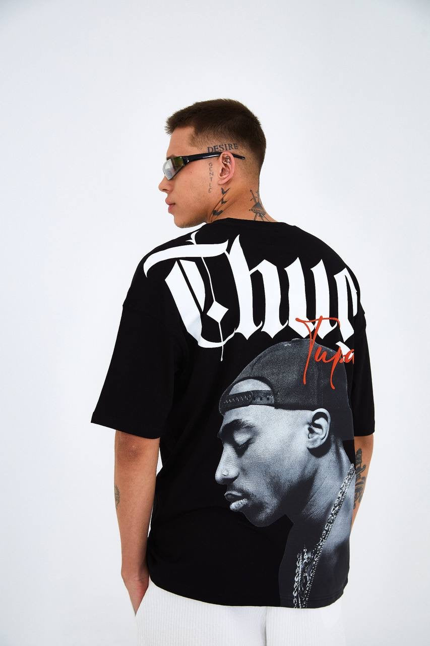 25-12 2pac Thug Life Backprint T-shirt in black