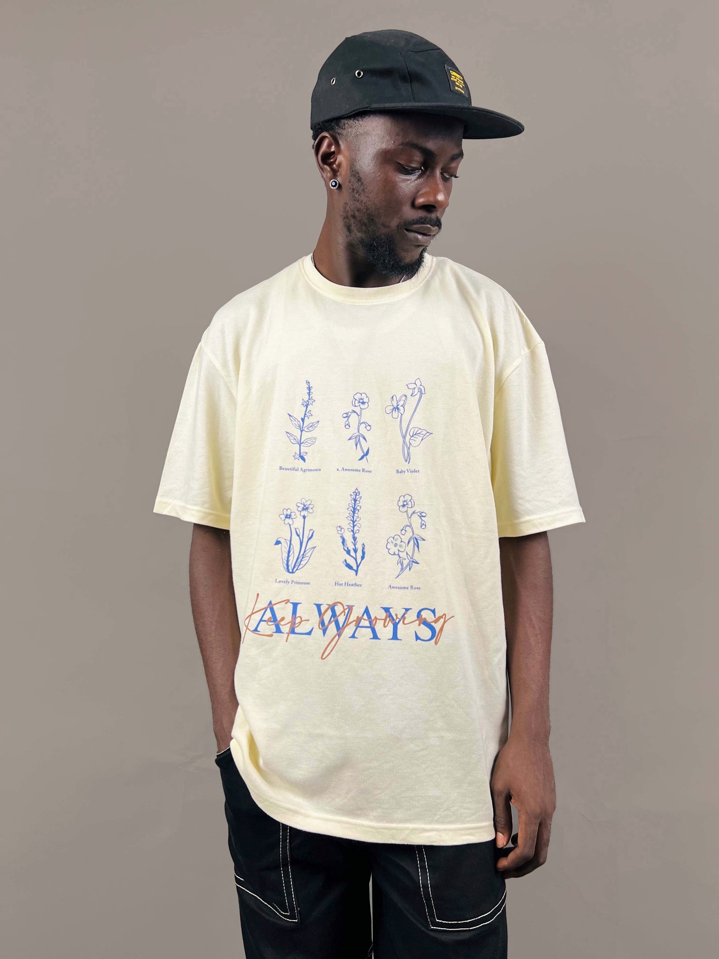 C&A Always Growing print T-shirt in off white