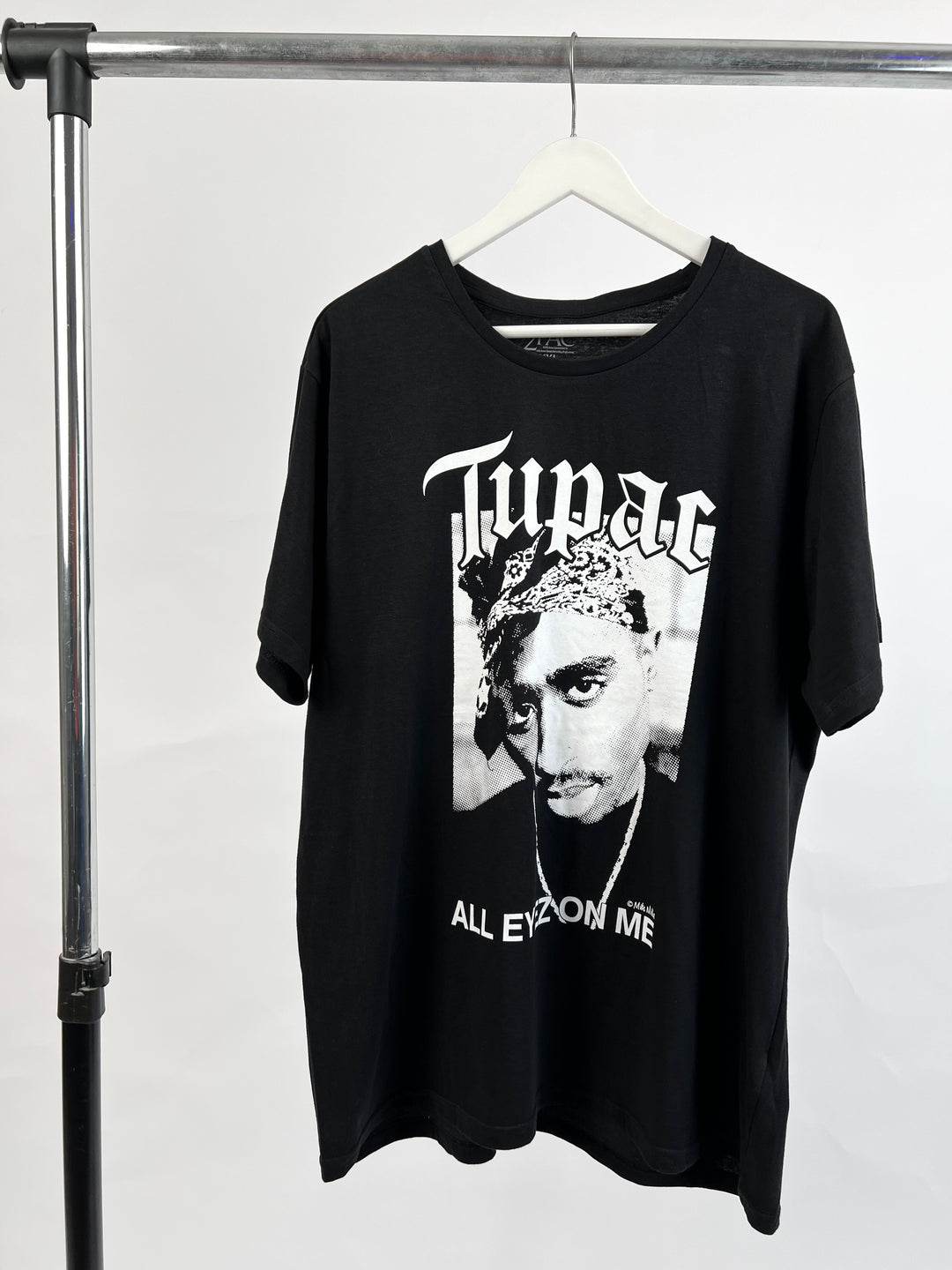 Tupac print T-shirt in black