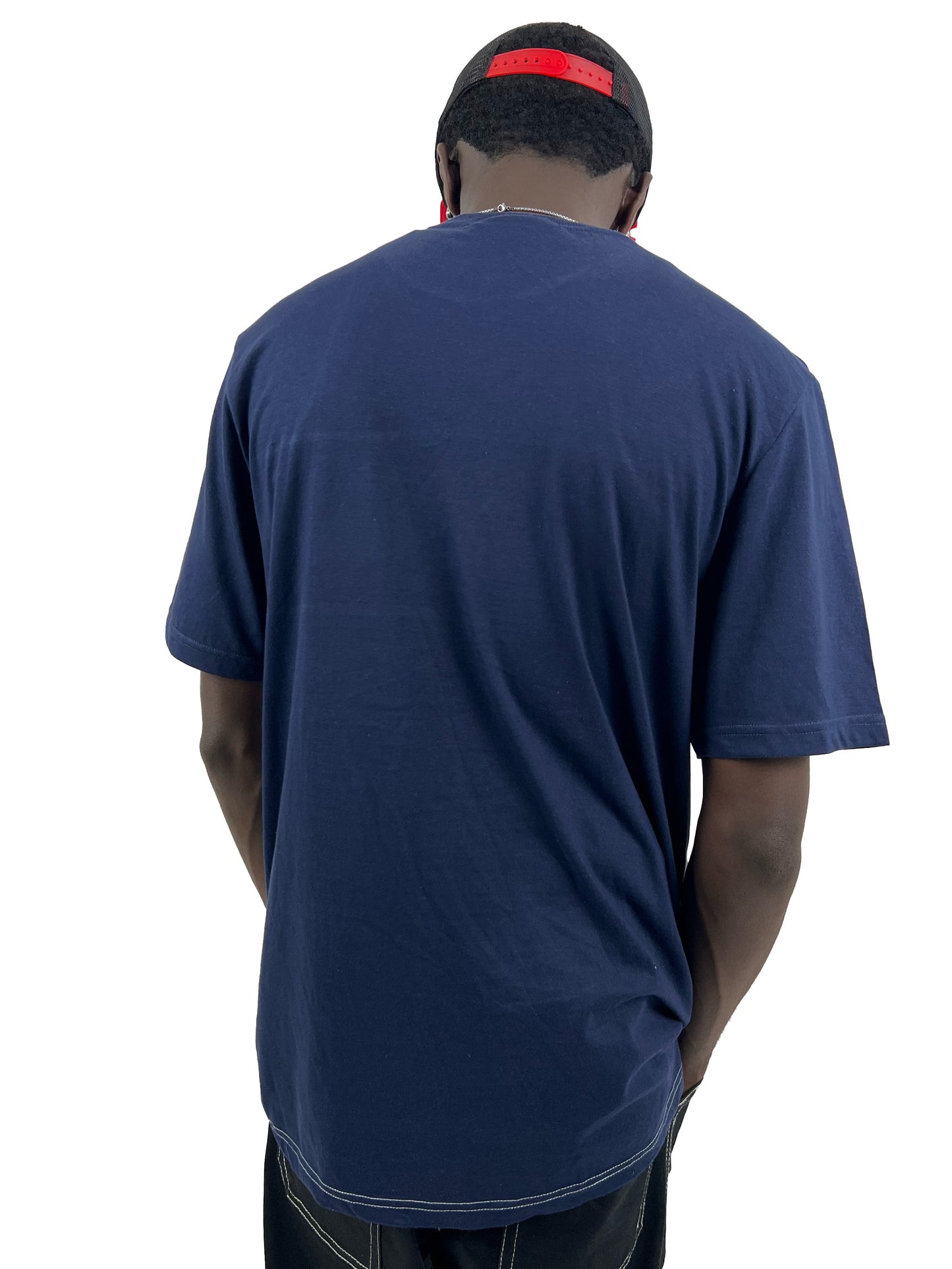 Fila logo print color block t-shirt in blue