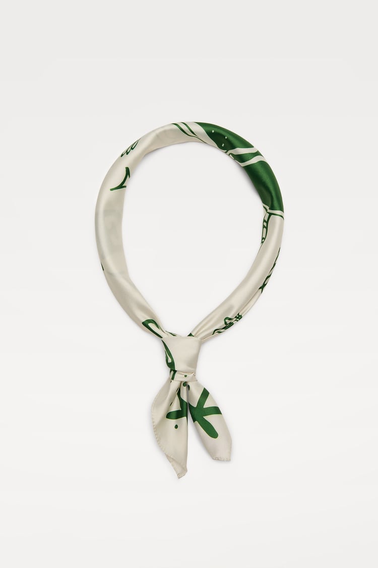 ZARA SLOGAN PRINT BANDANNA