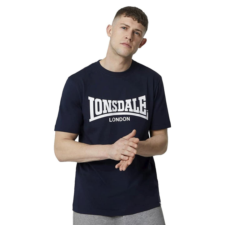 Lonsdale Essential logo T-shirt in navy