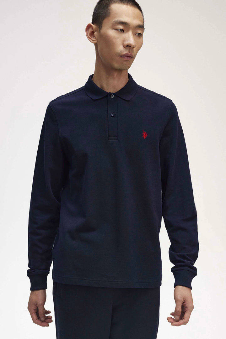 U.S Polo Assn long sleeve polo shirt in blue
