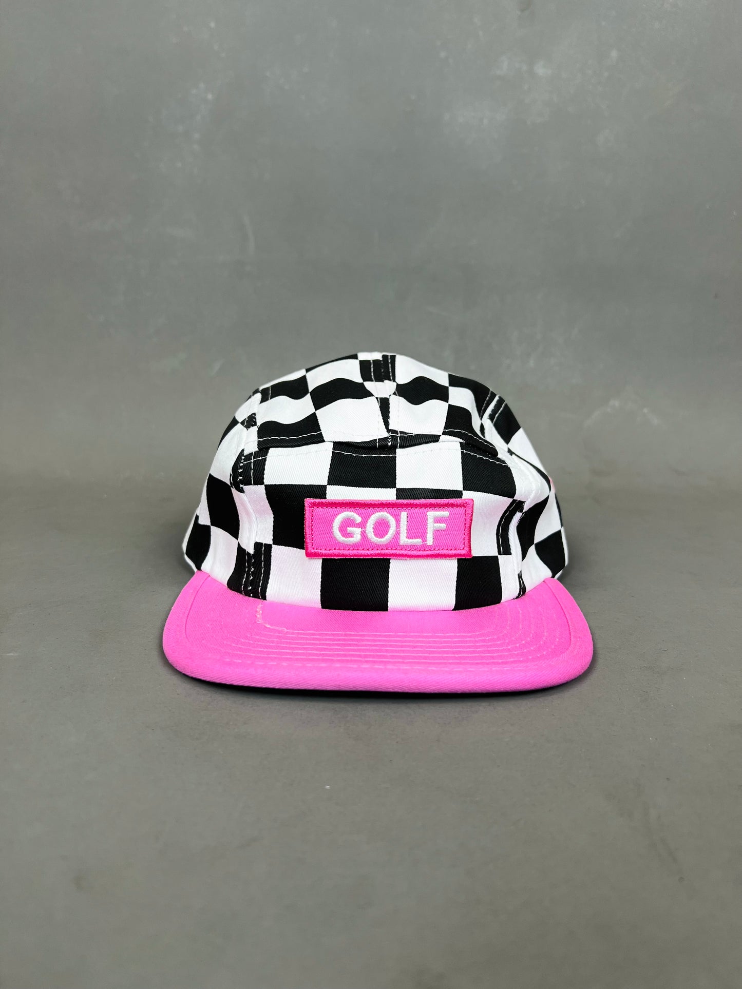 Golf Wang Checkered Camp Cap in pink
