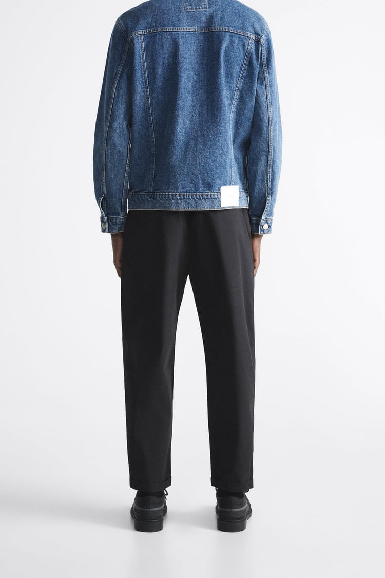 Zara technical trousers with jogger waist in black
