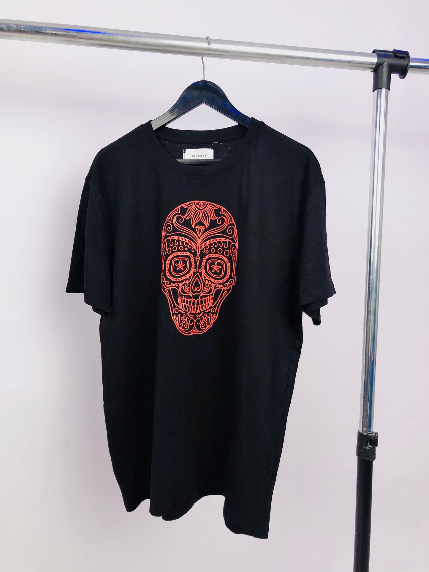 Reserved Skull print T-shirt in black