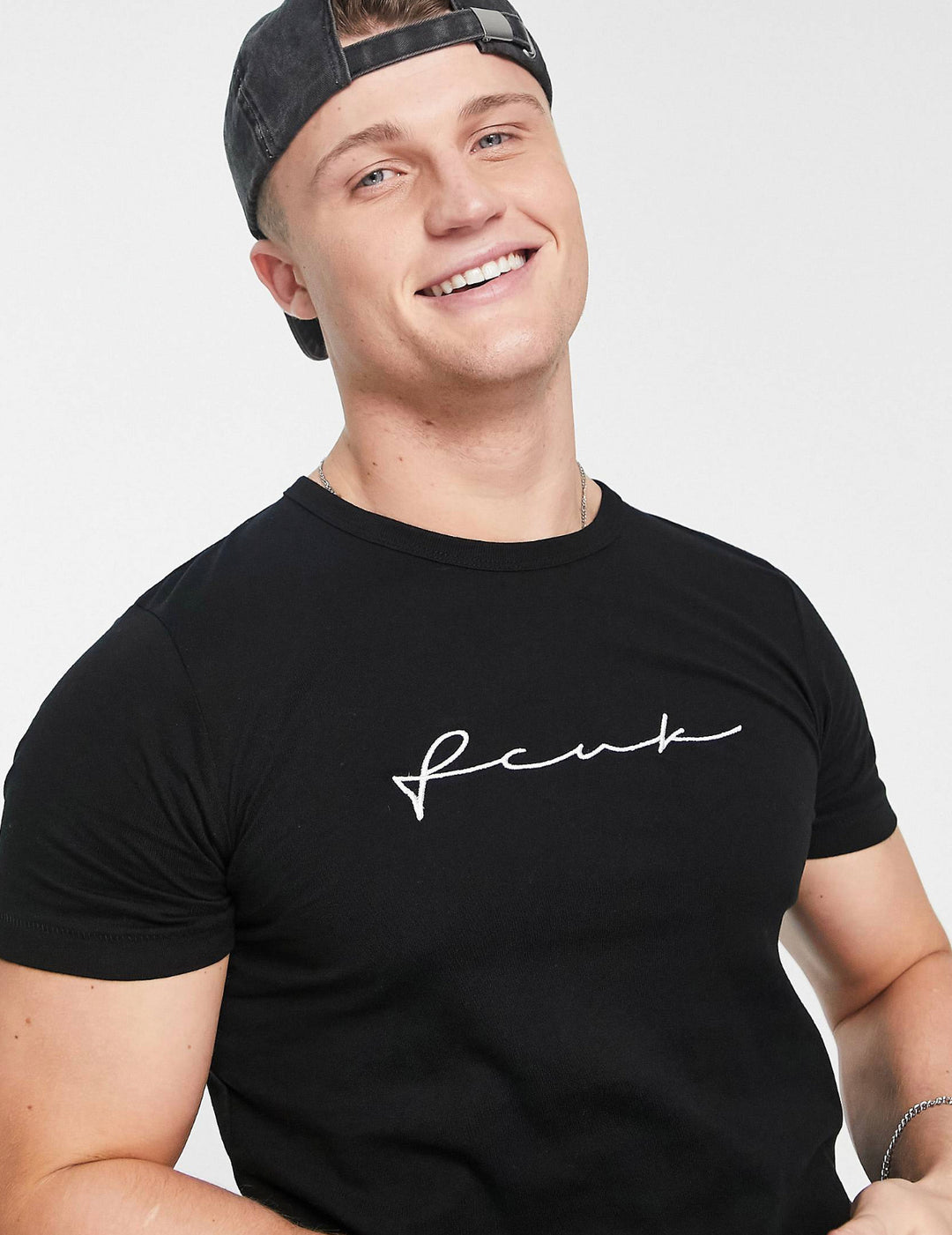 FUK script logo t-shirt in black