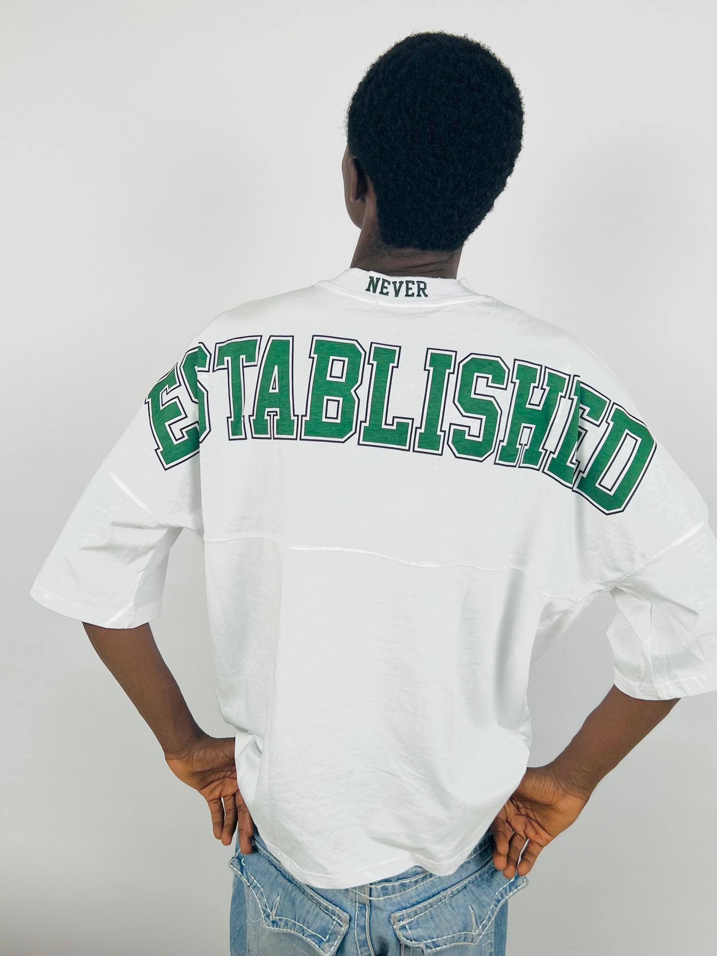 Review Collegiate Backprint T-shirt in white