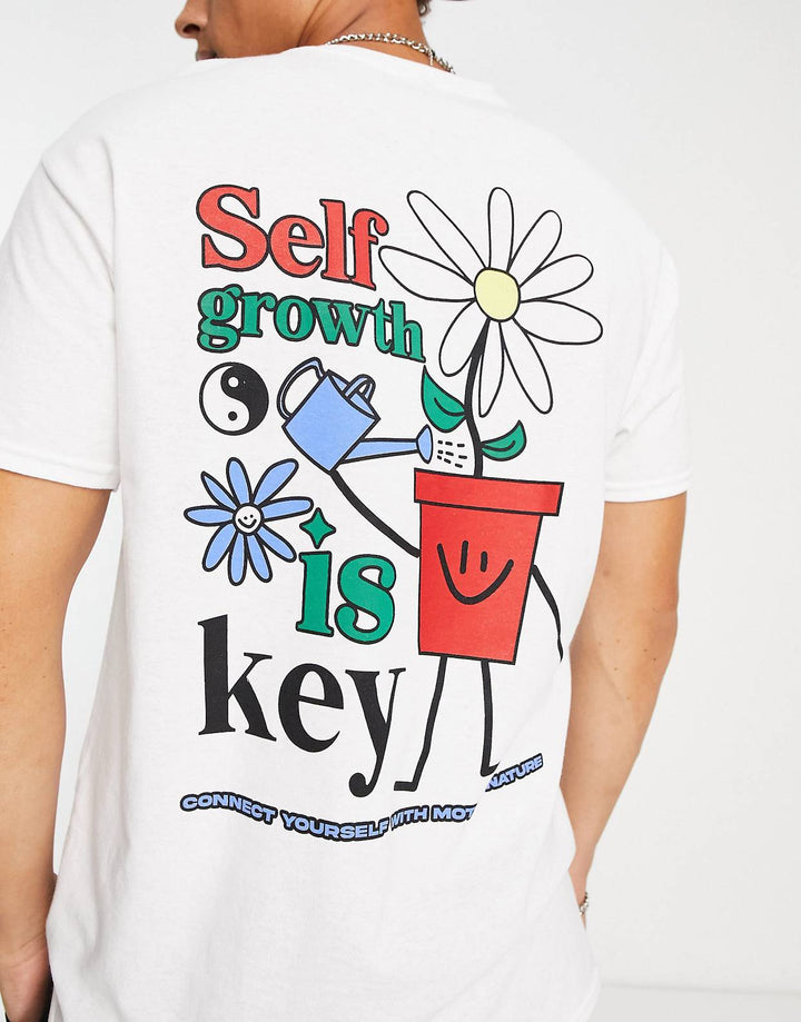 New look self growth t-shirt in white