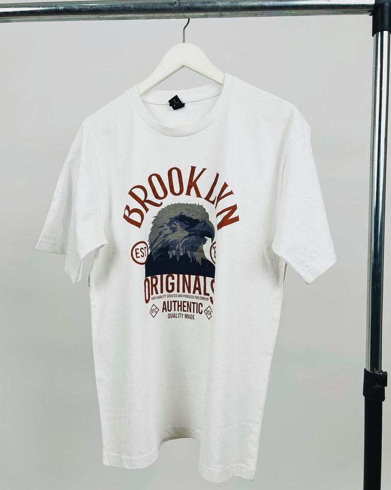 Brooklyn Originals Eagle print T-shirt in white